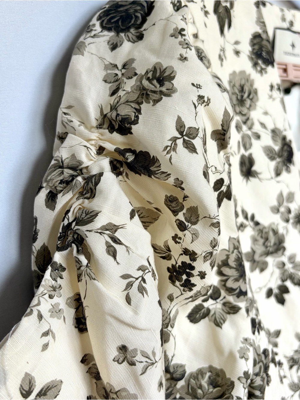 Tuckernuck Lisle Floral Peplum Top NWT XXL Puff Sleeve V-Neck Blouse - Picture 8 of 16